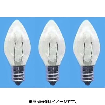 旭光電機工業 アサヒ C7E12110V5WC 白熱電球 ローソク球 E12口金 110V 5W形 25mm径 クリア 3個セット