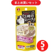 ペットライン キャネット 3時のムース 1歳から かつお削り節入り キャットフード 25g 5個セット