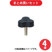 三星産業貿易 ESK33-M6X20-BK-P イーグルスターノブ 三平 M6×20 黒 (1個入り) 4個セット