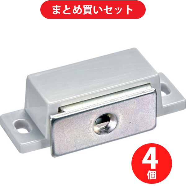 トラスコ中山 TRUSCO TSM-75P-W (マグネットキャッチ 樹脂製・横型) 4個セット
