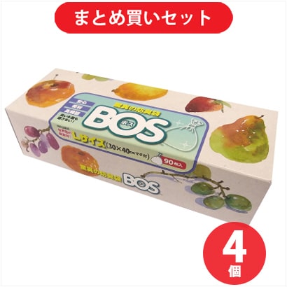 【まとめ買い割引】クリロン化成 BOS ボスBOS-2108 驚異の防臭袋 箱型 大人用 Lサイズ 90枚入り 4個セット