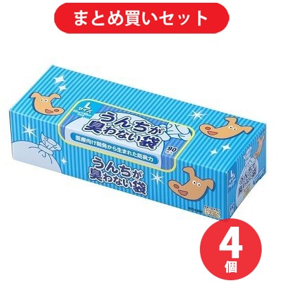 【まとめ買い割引】クリロン化成 BOS ボスBOS-2955 うんちが臭わない袋 ペット用 箱型 Lサイズ 90枚入り 4個セット