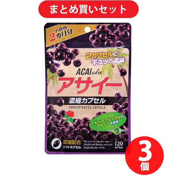 【まとめ買い割引】ウェルネスジャパン アサイー濃縮カプセル お徳用2カ月分×3個セット [ダイエットサポート食品]
