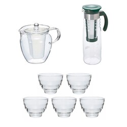 ヨドバシ Com まとめ買い割引 ハリオ なつめ ポット カップセット 茶茶 なつめ かご網付き水出し茶ポット 10ml 耐熱ガラスカップ 5個セット 通販 全品無料配達