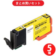 【まとめ買い割引】プレジール Plaisir キヤノン製 BCI-351XLY 対応インクカートリッジ イエロー ×5個セット [PLE-C351XLY]