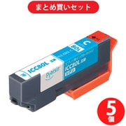 【まとめ買い割引】プレジール Plaisir エプソン ICC80L対応 互換インクカートリッジ シアン ×5セット [PLE-E80L-C]