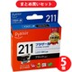 【まとめ買い割引】プレジール Plaisir 互換インクカートリッジ LC211BK対応 ブラック(顔料) ×5セット [PLE-BR211B]