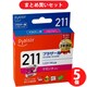 【まとめ買い割引】プレジール Plaisir 互換インクカートリッジ LC211M対応 マゼンタ(染料) ×5セット [PLE-BR211M]