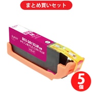 【まとめ買い割引】プレジール Plaisir キヤノン製 BCI-381XLM 互換インクカートリッジ マゼンタ ×5個セット [PLE-C381XLM]