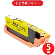 【まとめ買い割引】プレジール Plaisir キヤノン製 BCI-381XLY 互換インクカートリッジ イエロー ×5個セット [PLE-C381XLY]