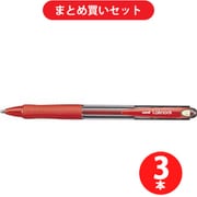 三菱鉛筆 MITSUBISHI PENCIL SN-100-14.15  3本セット [VERY楽ノック ノック式 1.4mm赤インク ボールペン SN-100-14 赤]