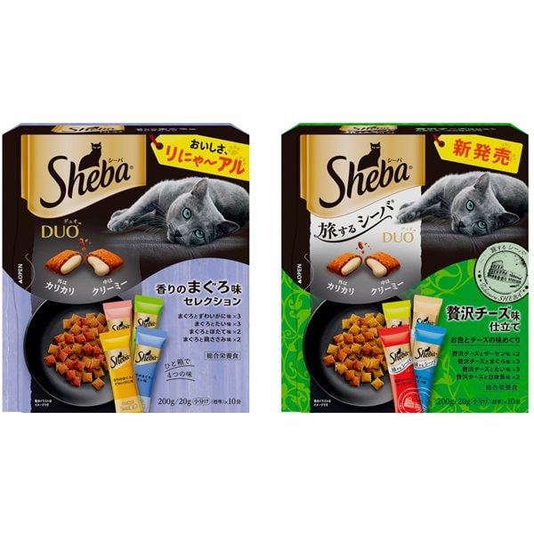 【まとめ買い割引】シーバ デュオ まぐろと贅沢チーズ アソートセット [「香りのまぐろ味セレクション」 ＋ 「贅沢チーズ味仕立て お魚とチーズの味めぐり」]