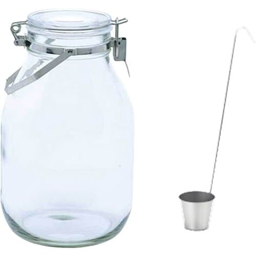 【らくらくカートイン】セラーメイト果実酒瓶セット [「取手付密封びん3L」＋「カンロ杓子大」]