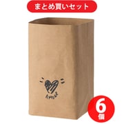 【まとめ買い割引】霜山 洗えるクラフト紙袋 ブラウン M ×6個セット