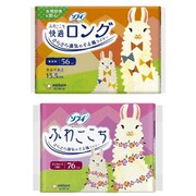 【らくらくカートイン】ユニ･チャーム ソフィ ふわごこちセット [ふわごこち 快適ロング 15.5cm 56枚入 ＋ ふわごこち ピンクローズの香り 14cm 38枚×2パック]