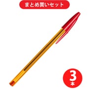 BICジャパン CST-OF08REDB20J [クリスタル オリジナルファイン 0.8mm 赤] ×3本セット