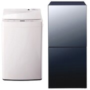 【新生活応援】ひとり暮らし家電2点セット（冷蔵庫・洗濯機） [ツインバード 全自動洗濯機 7.0kg ホワイト WM-EC70W ＋ 冷凍冷蔵庫 （121L・右開き） 2ドア ブラック ミラーデザイン HR-GJ12B]