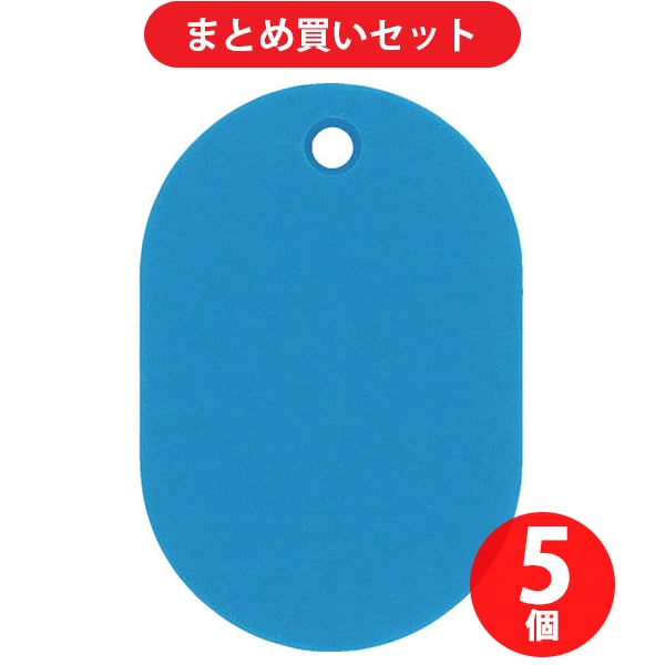 日本緑十字社 200017 緑十字 小判札（無地札） 小判札45-SB スカイブルー 45×30mm スチロール樹脂 ×5個セット
