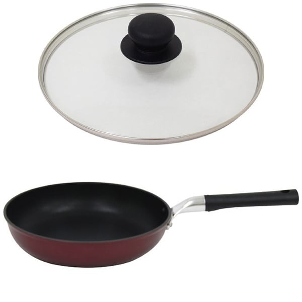 【まとめ買い割引】「VVT-F24 [ベルベッティ フライパン 24cm]」＋「UYG-24 [ウルシヤマ ガラス蓋 24cm]」セット