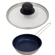 【まとめ買い割引】「リョーガ フライパン16cm ワイヤーハンドル（ガス火専用）」＋「UYG-16 [ウルシヤマ ガラス蓋 16cm]」セット
