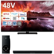 大画面テレビお買い得セット [レグザ 48X8900N 48V型 4K有機ELテレビ ＋ ヤマハ SR-B40A（B） サウンドバー Dolby Atmos対応 ワイヤレスサブウーファー付属 ブラック]