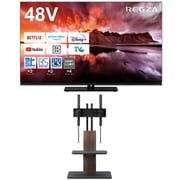 大画面テレビお買い得セット [レグザ 48V型 4K有機ELテレビ 48X8900N ＋ スウィング スイーベルタイプ 自立スタンド ブラック WS-J600-BK]