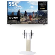 大画面テレビお買い得セット [ソニー XRJ-55X90L BRAVIA XR（ブラビア エックスアール） X90Lシリーズ 55V型 4K液晶テレビ 倍速対応 ＋ スウィング WS-BL840-NA 壁寄せスタンド ロータイプ ナチュラル]