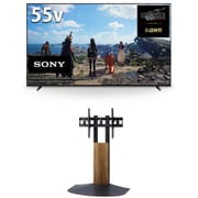 大画面テレビお買い得セット [ソニー XRJ-55X90L BRAVIA XR（ブラビア エックスアール） X90Lシリーズ 55V型 4K液晶テレビ 倍速対応 ＋ スウィング WS-BL840-DB 壁寄せスタンド ロータイプ ダークブラウン]
