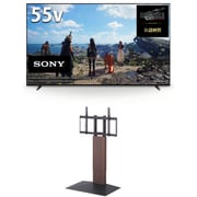大画面テレビお買い得セット [ソニー BRAVIA XR X90Lシリーズ 55V型 4K液晶テレビ 倍速対応 XRJ-55X90L ＋ イコールズ 首振り機能付き WALL TVスタンド V3 SW ロータイプ ウォールナット WLTVZ5238]