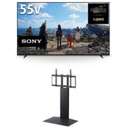 大画面テレビお買い得セット [ソニー BRAVIA XR X90Lシリーズ 55V型 4K液晶テレビ 倍速対応 XRJ-55X90L ＋ イコールズ 首振り機能付き WALL TVスタンド V3 SW ロータイプ サテンブラック WLTVZ5119]
