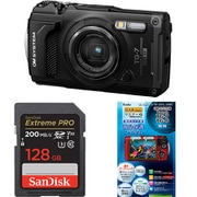 【まとめ買い安心セット】 [「OM SYSTEM TG-7 BLK」+「SDXCカード 128GB」+「液晶フィルム」]