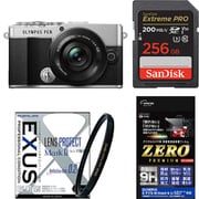 【まとめ買い安心セット】 [「オリンパス OLYMPUS PEN E-P7 14-42mm EZ レンズキット SLV」+「SDXCカード 256GB」+「レンズフィルター」+「液晶フィルム」]