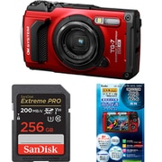 【まとめ買い安心セット】 [「OM SYSTEM TG-7 RED」+「SDXCカード 256GB」+「液晶フィルム」]