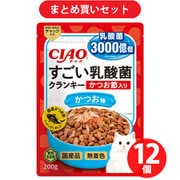 【まとめ買い割引】いなばペットフード チャオ CIAO CIAO すごい乳酸菌クランキー かつお節入り かつお味 200g P-252 ×12個セット