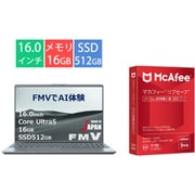 マカフィー リブセーフ3年版プレゼントキャンペーンセット [富士通 ノートパソコン/FMV PHシリーズ/16.0型 WUXGA/Core Ultra5 125U/メモリ 16GB/SSD 512GB/ストームグレー/ヨドバシカメラ限定モデル FMVP75J3HC]