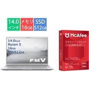 マカフィー リブセーフ3年版プレゼントキャンペーンセット [富士通 ホームモバイルパソコン FMV/MHシリーズ/14.0型 WUXGA/AMD Ryzen 5 7520U/メモリ 16GB/SSD 512GB/ファインシルバー/ヨドバシカメラ限定モデル FMVM55J3SC]