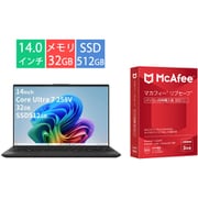 マカフィー リブセーフ3年版プレゼントキャンペーンセット [富士通 ノートパソコン/FMV Note U/14型/Core Ultra 7 プロセッサー 258V/メモリ 32GB/SSD 512GB/ピクトブラック FMVUASK1BA]