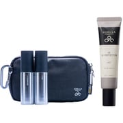 【まとめ買い割引】「トラベルキット CORDURAポーチ入り （約11×19×4cm）/化粧水50mL/乳液50ml」＋「SEUVプロテクション  30g [顔用日やけ止め SPF35 PA＋＋＋]」セット