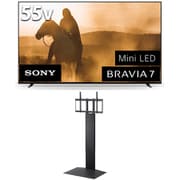 大画面テレビお買い得セット [ソニー BRAVIA 7 55V型 4K液晶テレビ Mini LED＋量子ドット 倍速対応 K-55XR70 ＋ イコールズ 首振り機能付き WALL TVスタンド V3 SW ハイタイプ サテンブラック WLTVZ6119]