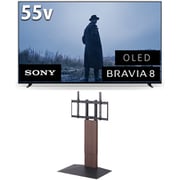 大画面テレビお買い得セット [ソニー BRAVIA 8 55V型 4K有機ELテレビ 倍速対応 K-55XR80 ＋ イコールズ 首振り機能付き WALL TVスタンド V3 SW ロータイプ ウォールナット WLTVZ5238]
