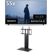 大画面テレビお買い得セット [ソニー BRAVIA 8 55V型 4K有機ELテレビ 倍速対応 K-55XR80 ＋ イコールズ 首振り機能付き WALL TVスタンド V3 SW ロータイプ サテンブラック WLTVZ5119]
