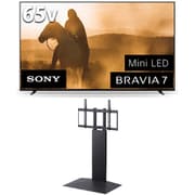 大画面テレビお買い得セット [ソニー BRAVIA 7 65V型 4K液晶テレビ Mini LED＋量子ドット 倍速対応 K-65XR70 ＋ イコールズ 首振り機能付き WALL TVスタンド V3 SW ロータイプ サテンブラック WLTVZ5119]