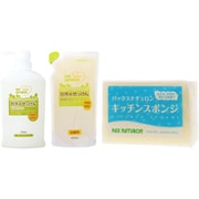 【夏先取りセール お買い得セット】 [パックスナチュロン 台所のせっけん（食器洗い石けん） 500ml キッチン 洗剤 無添加 天然由来100％ + 詰替用 450ml + キッチンスポンジ]