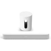 SONOS まとめ買いキャンペーン「サウンドバー Sonos Beam Gen2 ホワイト BEAM2JP1」+「Sonos Sub Mini ワイヤレスサブウーファー ホワイト SUBM1JP1」セット
