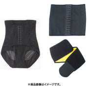 【まとめ買い割引】「骨盤ショーツ GYUGYUGYU 着圧ショーツ ブラック L」＋「[MONSTELLA（モンステラ） 保温コルセット「ギュギュマキサウナベルト」67-86センチ 大きいサイズ サウナコルセット ウエストニッパー ブラック パワーベルト付き]」セット