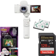 【安心セット】 [「ソニー ZV-1M2G W」+「メモリー128GB」+「液晶フィルム」]