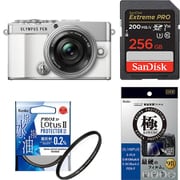 【安心セット】 [「オリンパス PEN E-P7 14-42mm EZ レンズキット WHT」+「メモリー256GB」+「保護フィルター」+「液晶フィルム」]