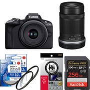 【安心セット】 [「キヤノン EOS R50 ダブルズームキット ブラック」+「メモリー256GB」+「保護フィルター2枚」+「液晶フィルム」]