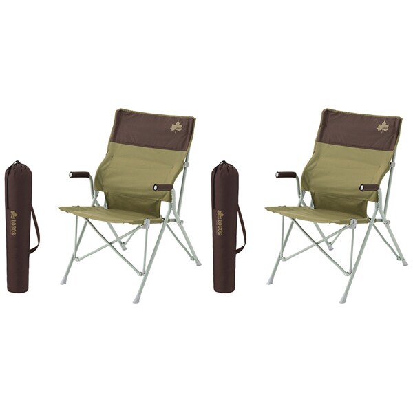 【まとめ買い割引】ロゴス Life バックホールドチェア チェア ブラウン 73173068 ×2個セット