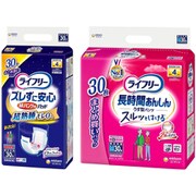 「ライフリー ズレずに安心 紙パンツ専用 尿とりパッド 夜用 30枚 4回吸収 」+「ライフリー 長時間あんしん うす型パンツ M 30枚 」セット